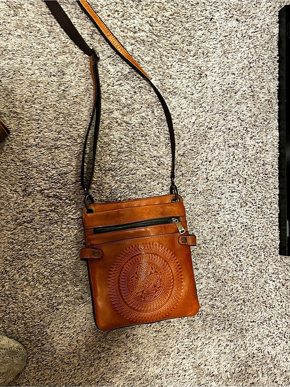 Patricia Nash Brown Embossed Crossbody Bag